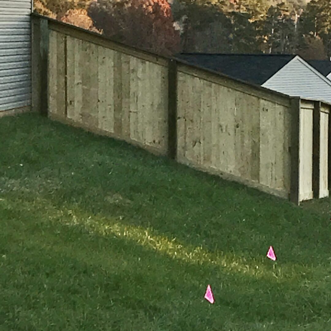 A yard with grass and trees in the background.